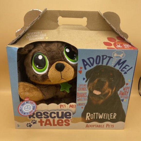 Little Tikes Rescue Tales Adoptable Pet Rottweiler Interactive Plush Pet Toy New - Picture 1 of 4